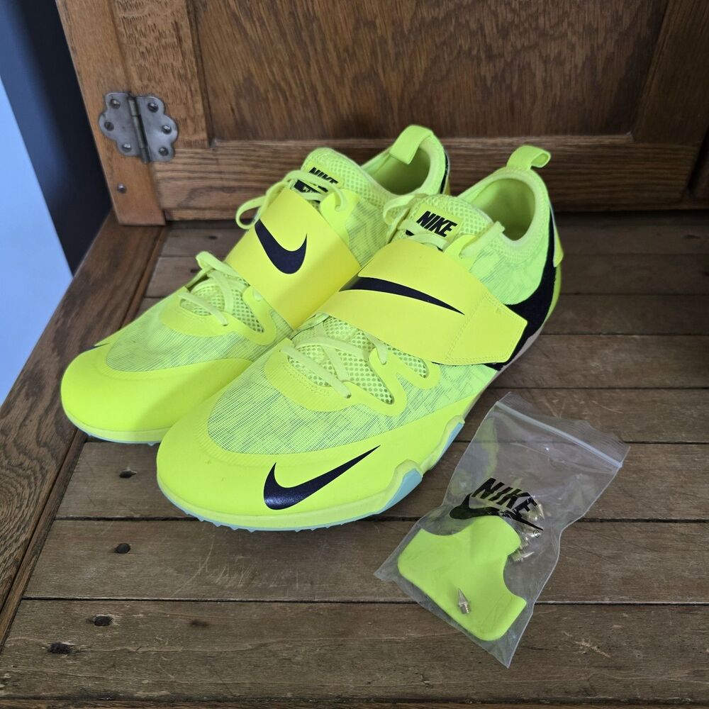 Nike Track Cleats Pole Vault Elite Men Field Shoe Green Black DR9926-700 Size 13